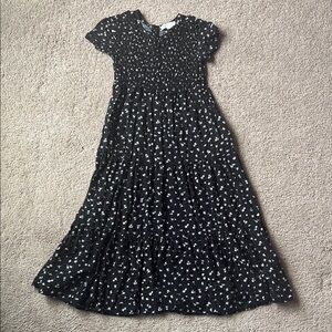 Free Assembly Black Floral Maxi Dress size 7/8